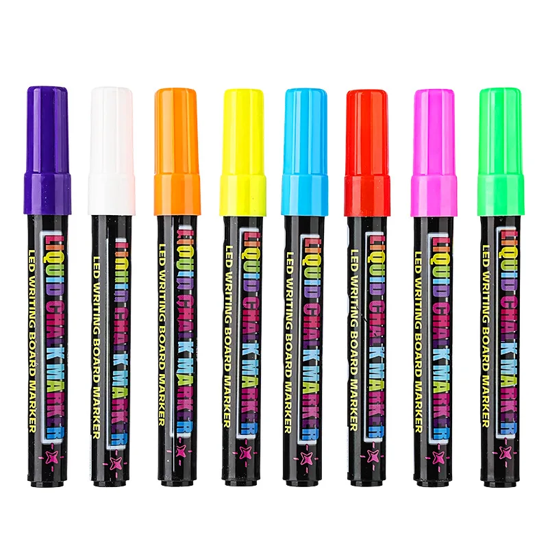 

8-Pack Liquid Chalk Erasable for Car Windows Blackboards Chalkboards 7mm Single-Sided Highlighter Ideal for Business Traveling