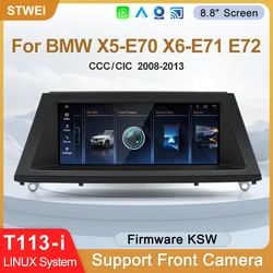 STWEI 2026 New 8.8inch Linux System Wireless Carplay Android AUTO For BMW X5 E70 X6 E71 E72 CCC CIC Players Touch Screen Display
