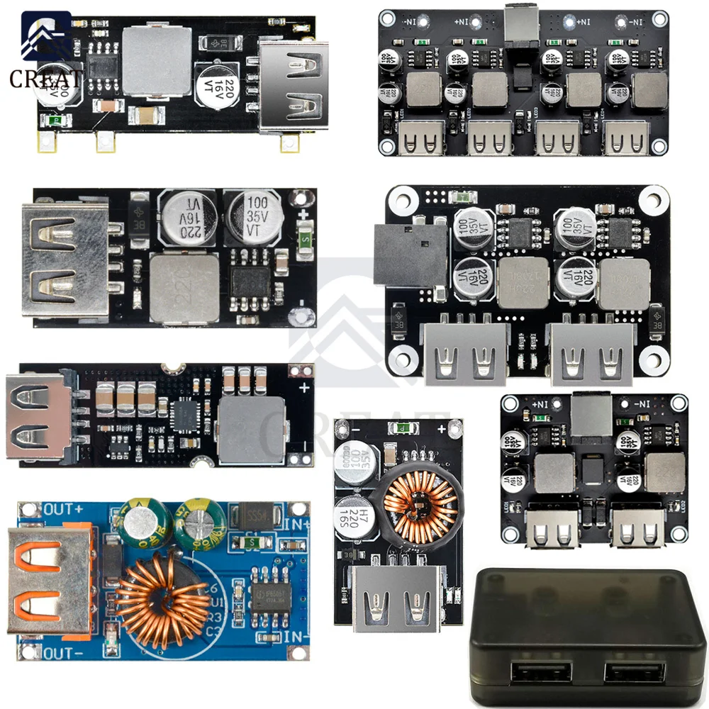 QC3.0 QC2.0 USB DC-DC Buck Converter Charging Step Down Module 6V-32V 9V 12V 24V to Fast Quick Charger Circuit Board  3V 5V 12V