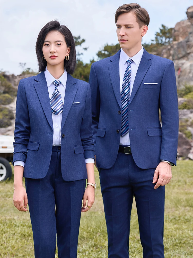 

Professional Striped Suit Jacket Women's Autumn Winter New Style Bank Manager Workwear Sales Office Uniform Career Set
