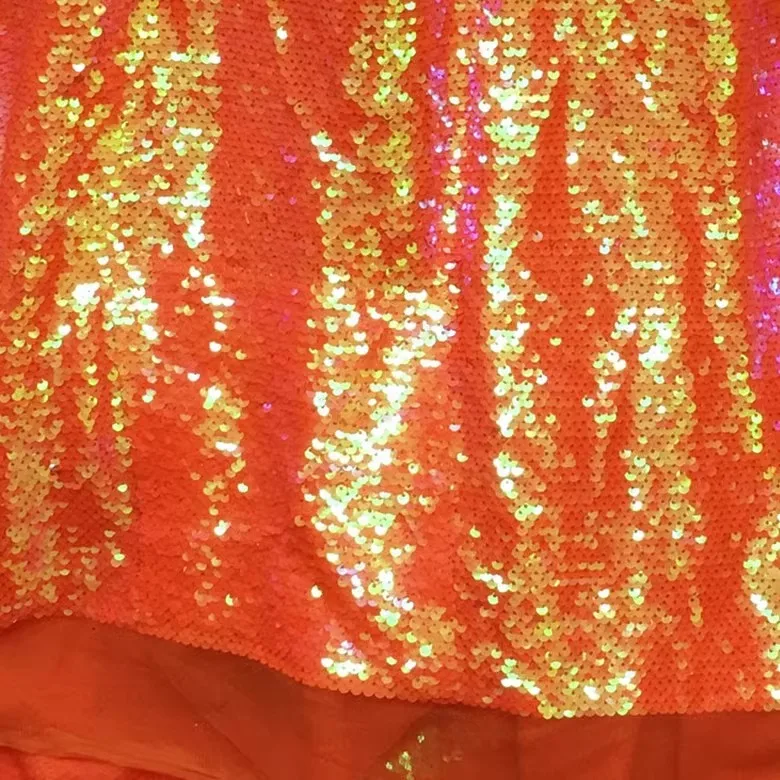 Sweet Orange Super encryption sequin fabric dress dance dress sequin fabric