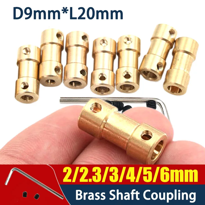 1Pc Coupling 2mm 2.3mm 3 4 5 6mm  Motor Shaft Coupler Connector Sleeve Adapter Brass Transmission Joint for RC Boat Car Airplane