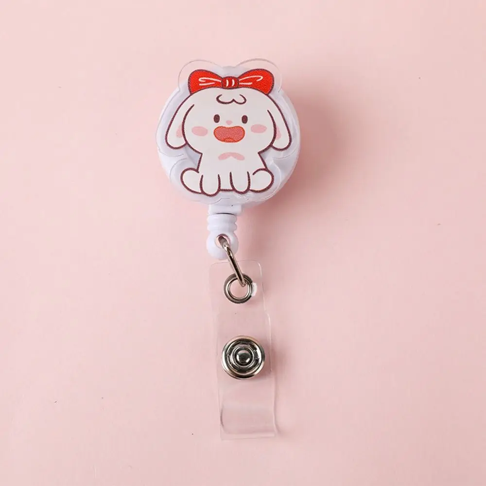 

Студенческий легко тянущий держатель для бейджа, зажимы для именной карты, милые цвета, выдвижная катушка для бейджа, мультяшный акриловый держатель для удостоверений личности, доктор, медсестра