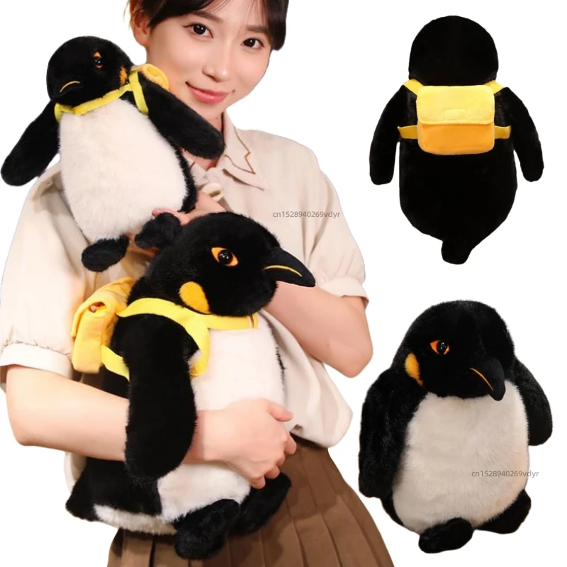 25-45cm Fun Backpacking Penguin Animals Plush Dolls Soft Toys Cartoon Bag Pillow Adorable Christmas Halloween Gifts For Girls