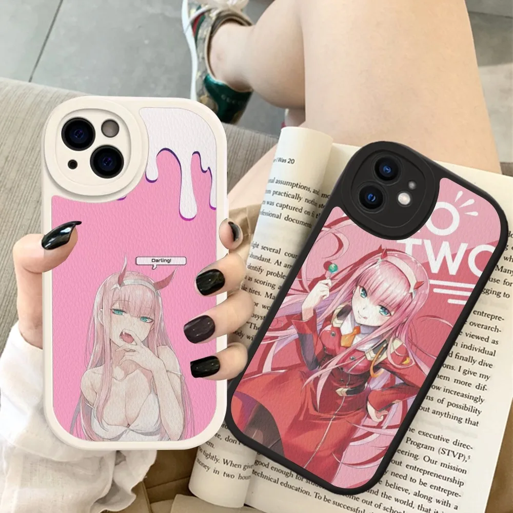 Darling In The Franxx Zero Two 002 Phone Case Hard Leather For iPhone 14 13 12 Mini 11 14 Pro Max Xs X Xr 7 8 Plus Fundas