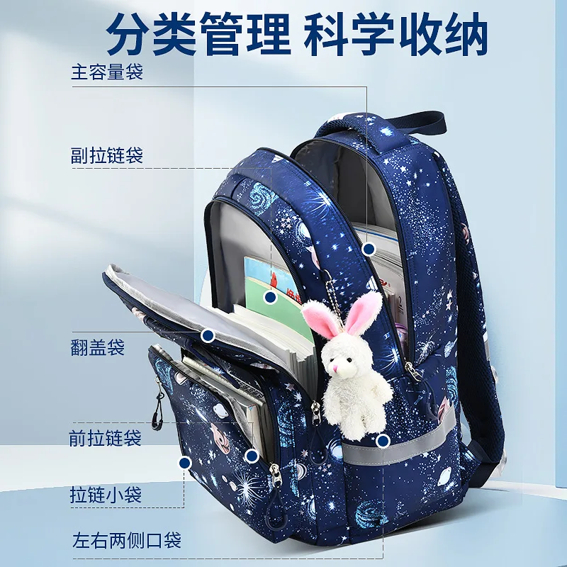 Mochila ortopédica para niños y niñas, morral escolar de dibujos animados, impermeable, 2024