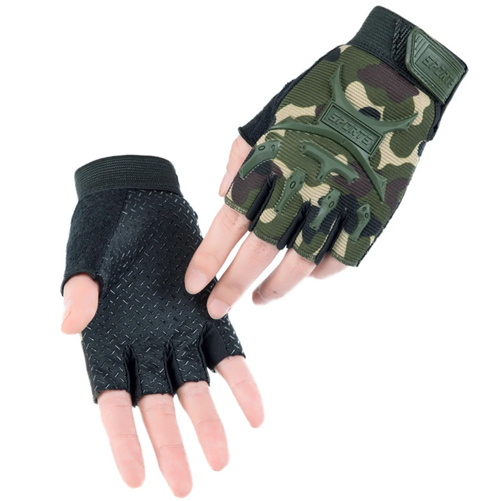 Guantes de Ciclismo de medio dedo para niños y niñas, manoplas antideslizantes sin dedos, ajustables, absorbentes de golpes, 1 par