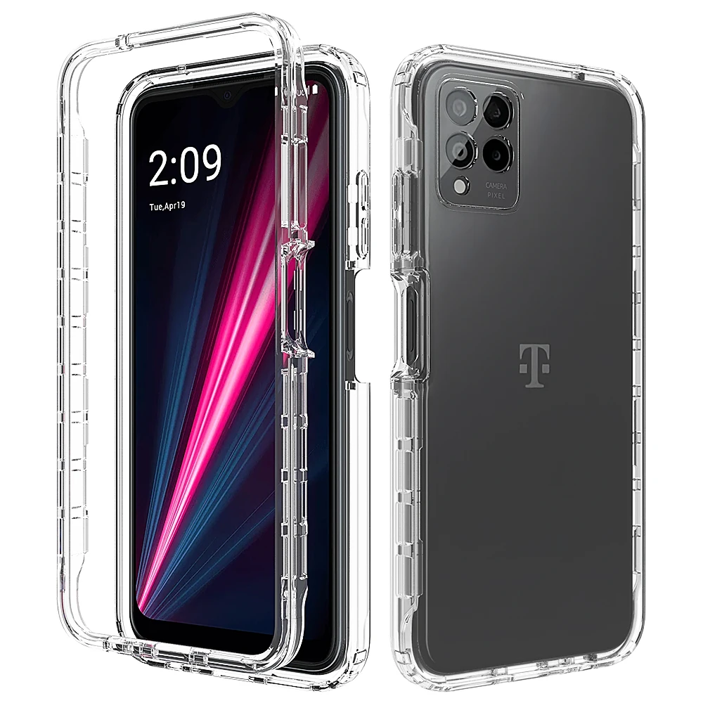 Fit Revvl 6 Clear Shockproof Cases Hard Bumper Soft TPU Protective Cover for T-Mobile Revvl 6 Pro 5G With Screen Protector