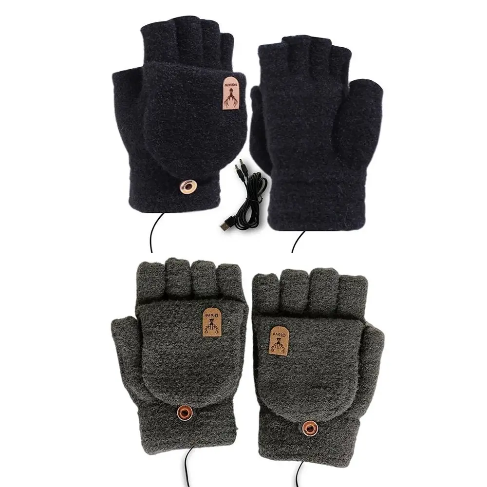 

Креативные зимние перчатки с USB-подогревом, регулируемые, теплые, перезаряжаемые, многоразовые, нескользящие, сенсорные перчатки