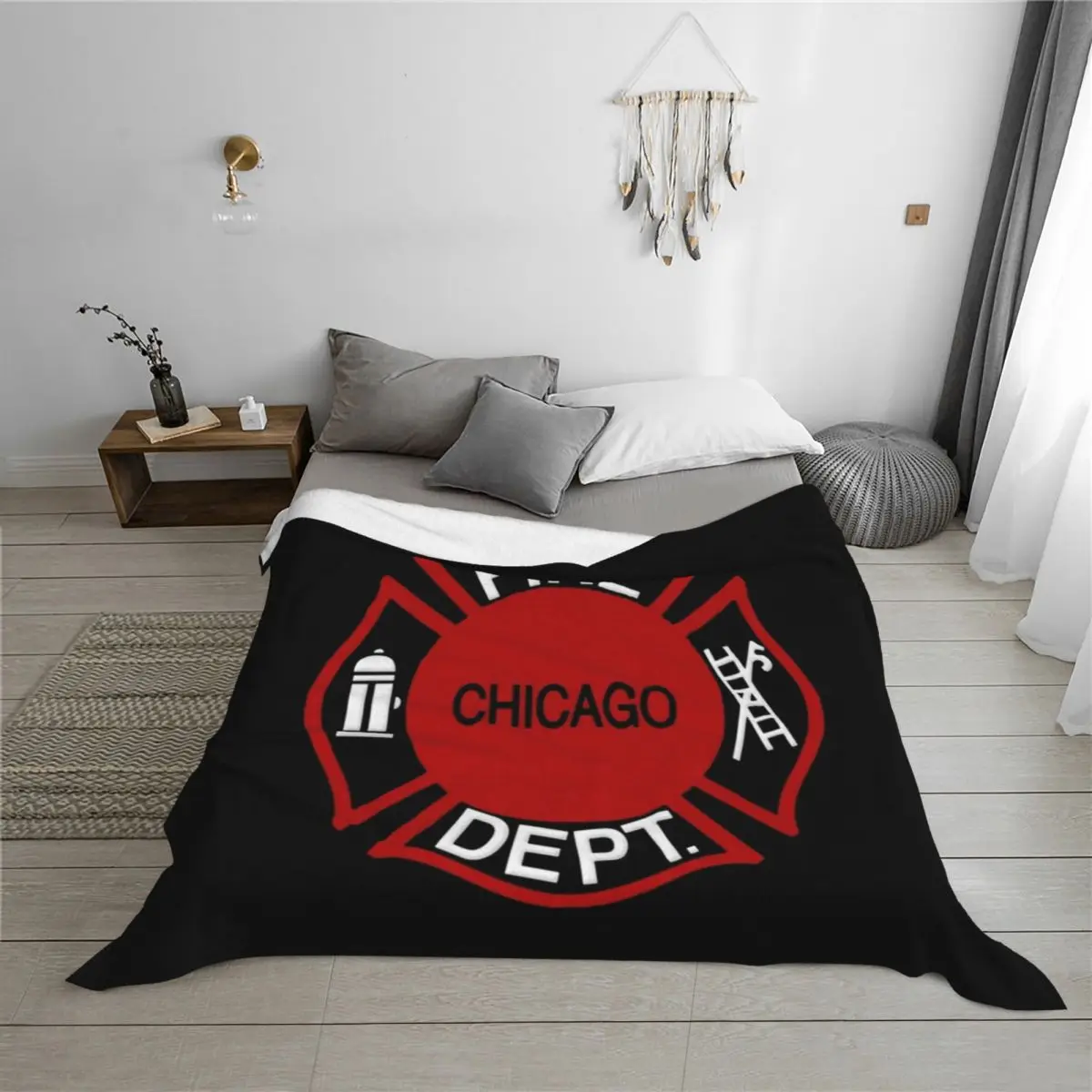 بطانية رمي قسم إطفاء شيكاغو من CFD، لحاف ثقيل، زينة عيد الميلاد، بطانيات لحاف أريكة #3