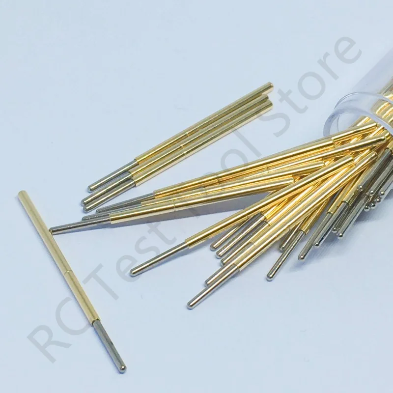 100PCS P100-J1 Small Round Head Spring Test Probe Pogo Pin P100-J Outer Dia 1.36mm Needle Length 33.35mm Circuit Board Test Pin