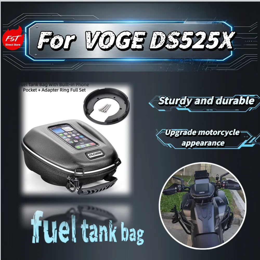 For VOGE DS525X Quick Release Tank Bag Anti-theft Lock Magnetic Fuel Tank Storage Motorcycle Accessories