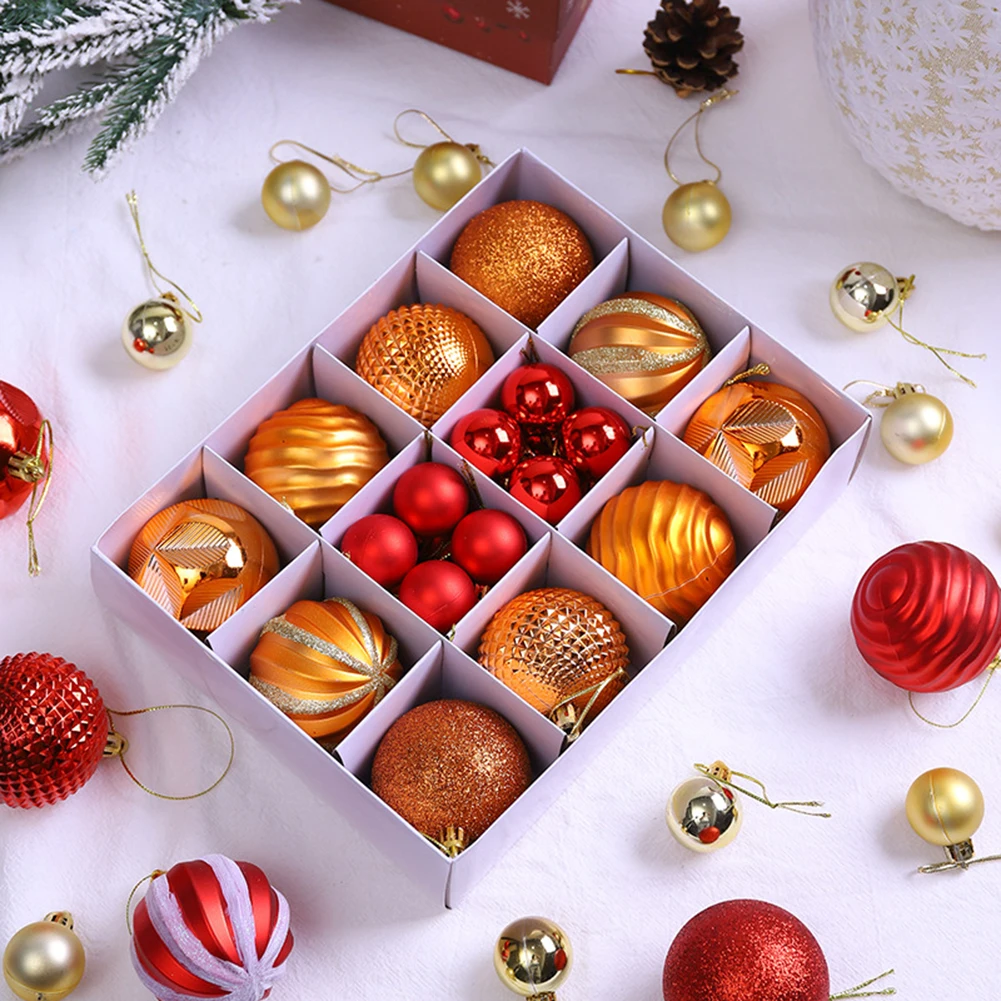 26 PCS Mixed Christmas Balls Decorations 2023 Xmas Tree Hanging Pendant Ornament For Home Outdoor Decor Shatterproof 3cm