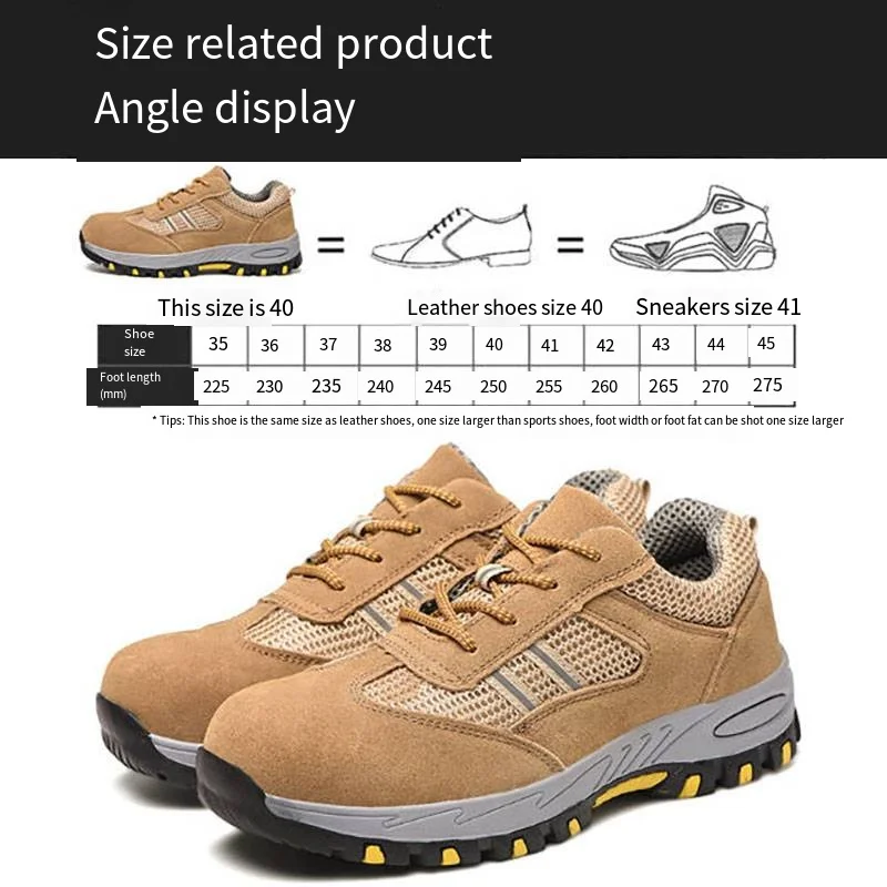 Werksneakers Heren Veiligheidsschoenen Stalen neus Beschermende schoenen Ademende heren Ademende laarzen Lichtgewicht veiligheidsschoenen