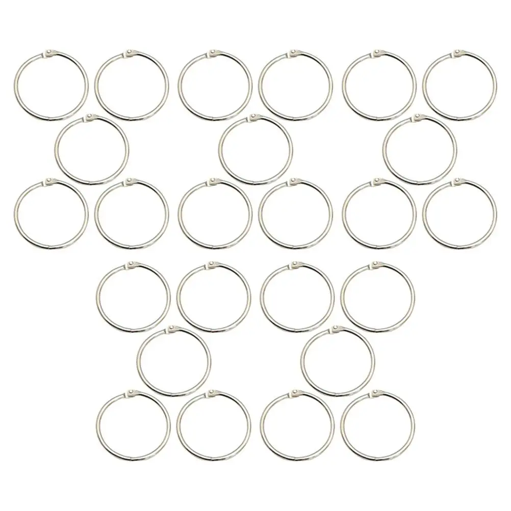 25 Pcs Hoop Buckle Key Ring Binder Clips Loose Leaf Rings for Scrapbook Metal Flexible Buckles