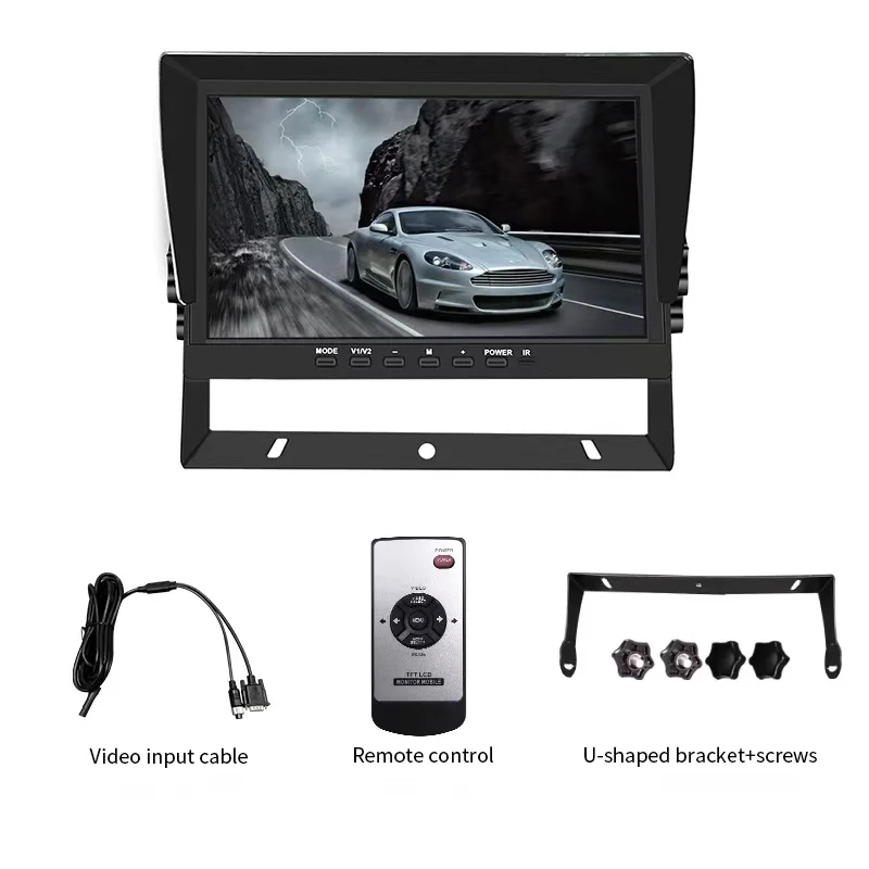 SeemeTech 10.1-inch Car Monitor 1024P IPS TFT LCD VGA with Reversing Aid Remote Control and Camera Truck