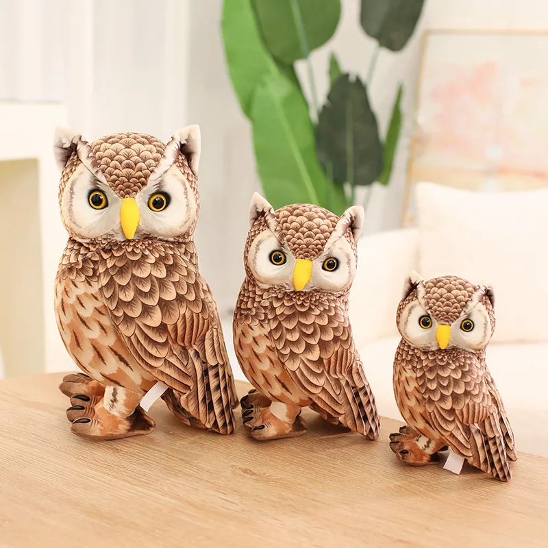 

Имитация совы, плюшевая игрушка, мягкая реалистичная кукла, настольный питомец, забавный детский игровой реквизит, подарок на день рождения