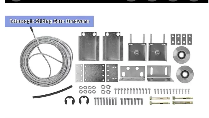 3m 4m 5m Slivery automatic Telescopic sliding gate kits