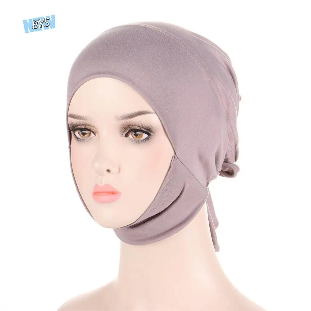 Soft Stretch Muslim Arab Turban Inner Hijab Caps Islamic Cap Female Headscarf Headwrap