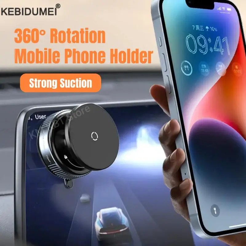 

Magnetic Car Mount Mobile Phone Holder Vacuum Adsorption 360° Rotation Super Strong Suction Bracket for Smartphone iphone12-16