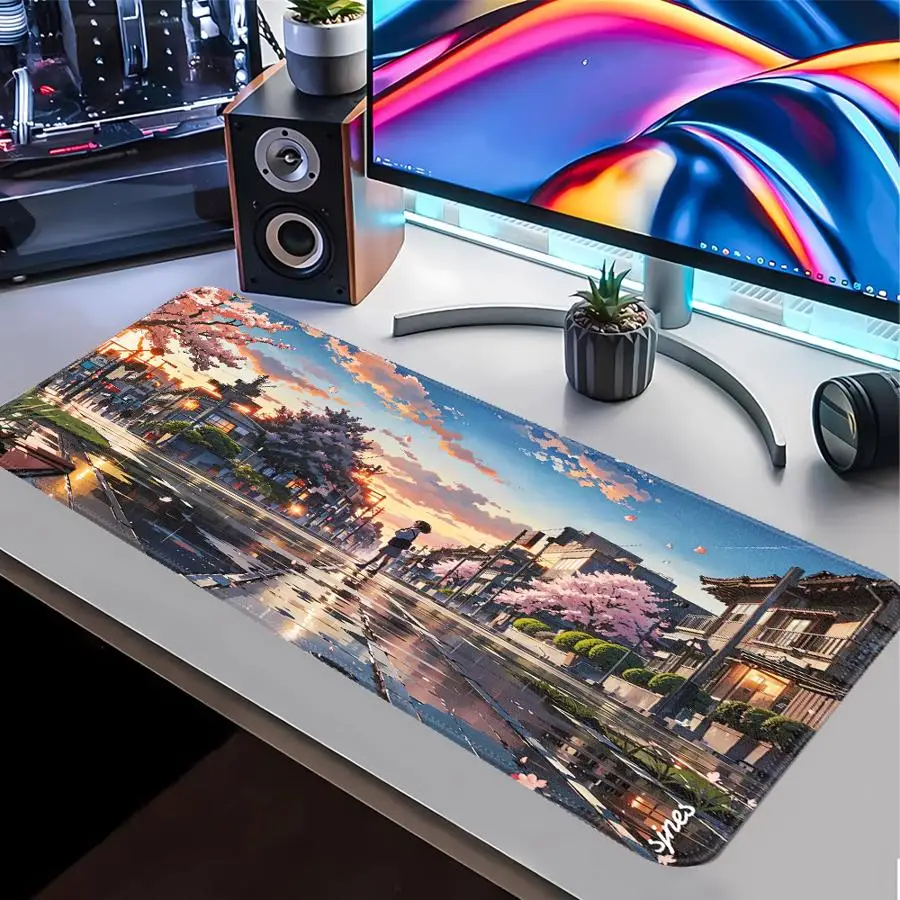 Anime Street Scenery Mouse Pad office Pad Computer Laptop Pad Keyboard Mouse Pad Game Console Pad Desk accessories Anti slip