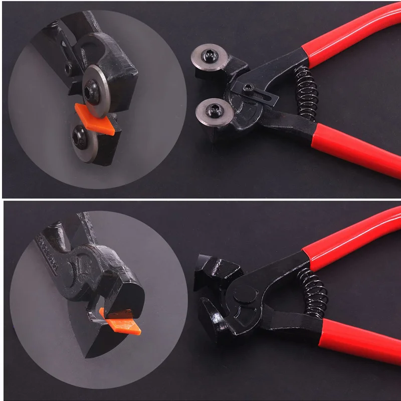 Glass Tile Mosaic Nippers Heavy Duty Double Round Wheel Glass Flat Nose Trimming Clamp Pliers Ceramic Tile Cutting Tongs Tools