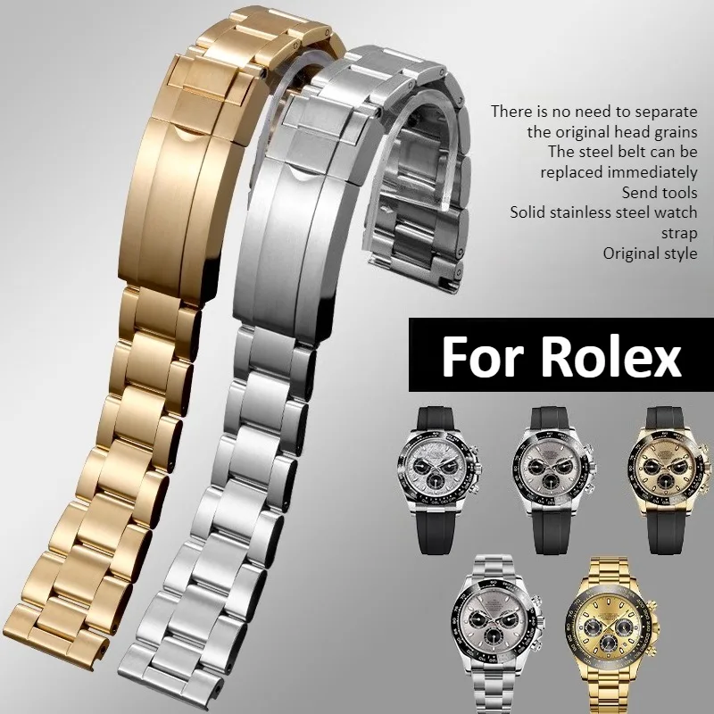 20mm 21mm 22mm metal strap For original Rolex Cosmograph Daytona Submariner Sea-Dweller Deepsea solid stainless steel bracelet