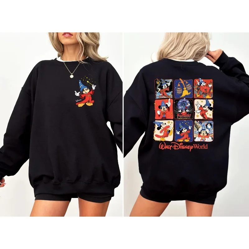 

Толстовка из фильма Disney Fantasia, толстовка Magic Mickey Keeps Magic, толстовка с капюшоном Walt Disney Fan, свитер с круглым вырезом