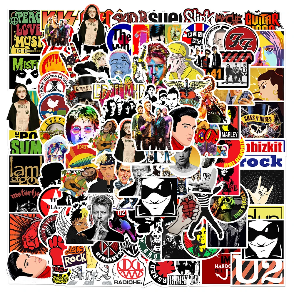 10/30/50/100pcs Cool Rock Band Music Singer Graffiti Stickers Decoration Decal Toy DIY Fridge Phone Classic Sticker for Kid Gift