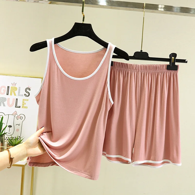 Plus Größe Pyjamas Set für Frauen Sommer Solide Ärmel Shorts Pijamas Anzug Nachtwäsche Sexy Lose Modal Startseite Kleidung Loungewear