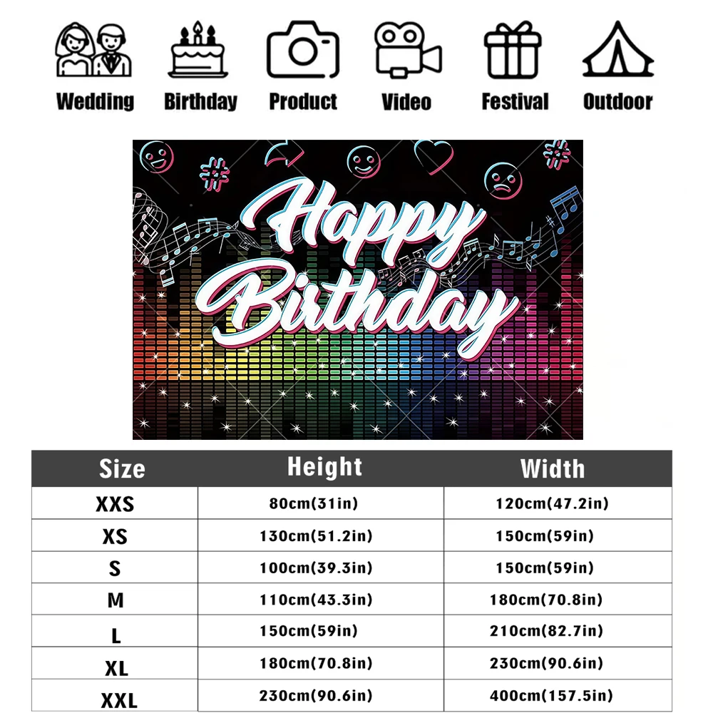 لافتة موسيقى النيون: "عيد ميلاد سعيد"، معادل، ملاحظات موسيقية، إيموجيس، نجوم. أي موسم، المدخلات.