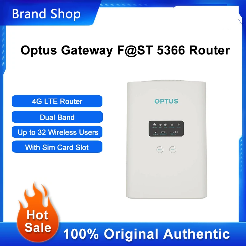 

Unlocked Optus Sagemcom Gateway F@ST 5366 WiFi Amplifier Dual Band 4G LTE Router Wi-Fi Speed Up to 2200 Mbps Wireless Repeater