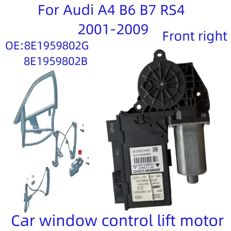 Ramenmotor voor Audi A4 Avant B6 B7 RS4 2001-2009 OEM 8E1959801G 8E1959801H 8E1959802B 8E0959801E 8E0959802E 8E1959801