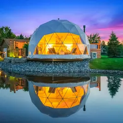 Transparent Geodesic Luxury Dome Hotel Manor Tents Resort Forest Glamping Dome Half Domos Pvc Geodesic Dome for Camping Tent