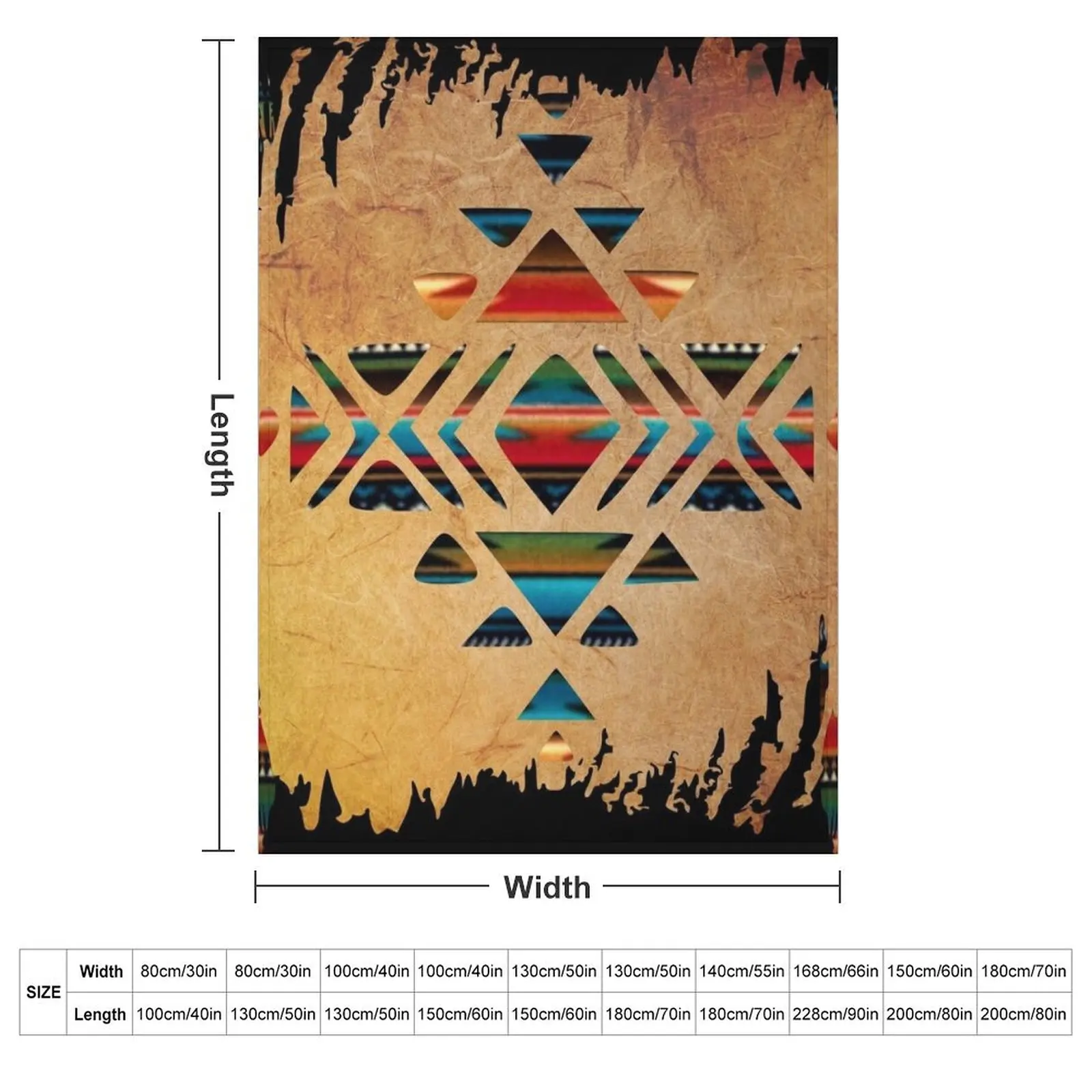 Navajo Pattern - Aztec Brushstroke Design Throw Blanket Bed Hair Hairys Large Thermal christmas decoration Blankets