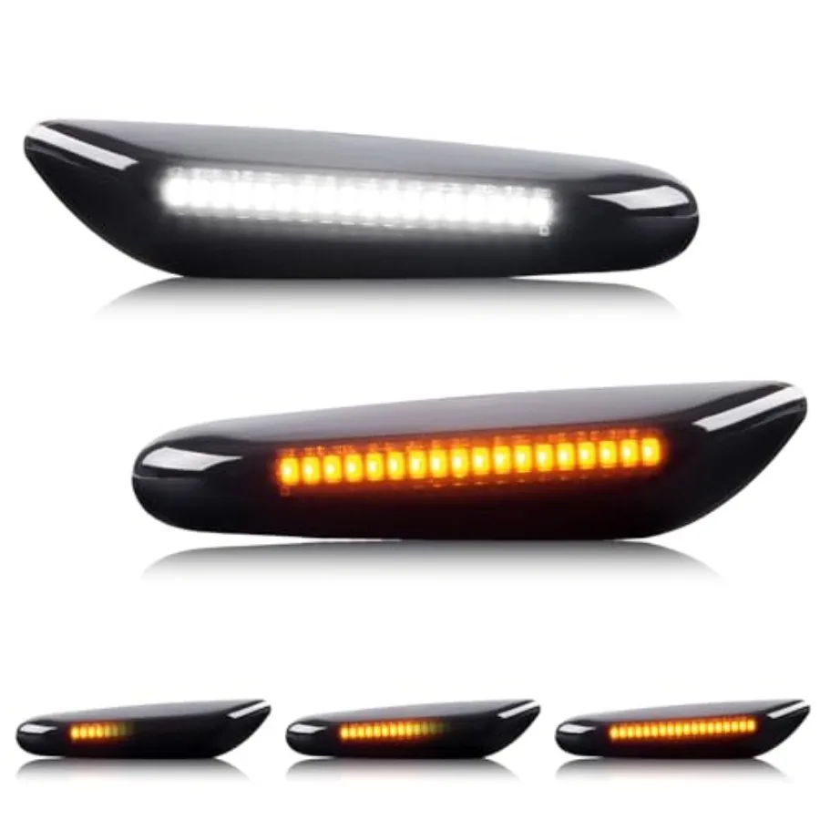 

【Spot goods】Switchback Sequential Amberand White LED Side Marker Lights Turn Signal Lamps for BMW E84 E81 E82 E87 E88 E90 E91 E