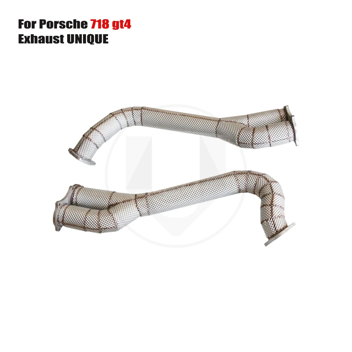 UNIQUE For Porsche 718 gt4 With insulator downpipe With cat/without cat exhaust pipe