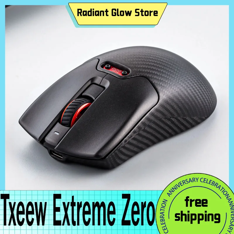 

Txeew Extreme Zero Gamer Mouse 3Mode 2.4G/Bluetooth/USB 43G Lightweight Mouse PAW3395 4800DPI E-Sport Gaming Mouse Office Gifts