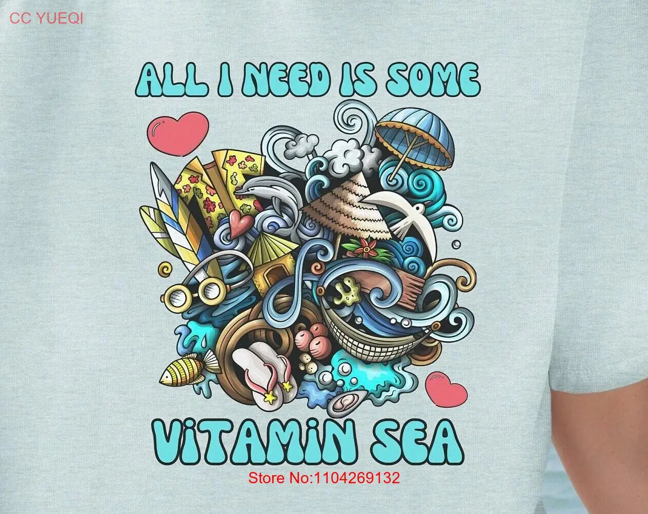 Ocean Lover's T shirt or for Beach Lovers Sailors Cruise Anyone Who Just Needs Some Vitamin Sea long or short sleeves