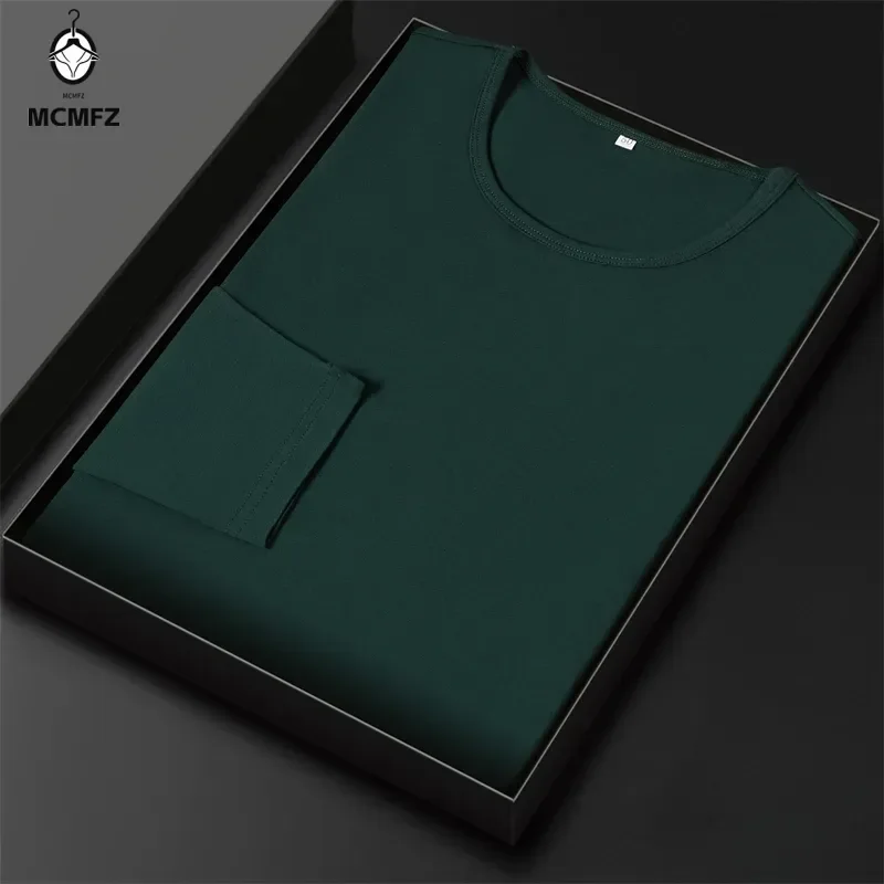 

2024 Men's New Cotton Round Neck Long Sleeved T-shirt Summer Comfortable Top