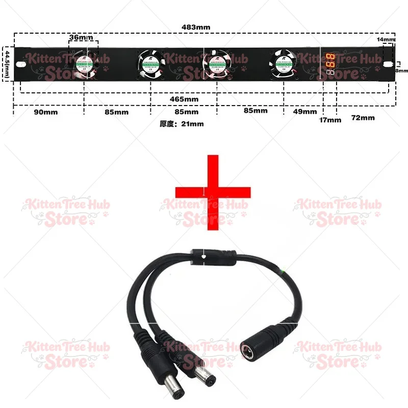 Rack Mount Cooling Fan, Temperature Control Silent Ventilation
