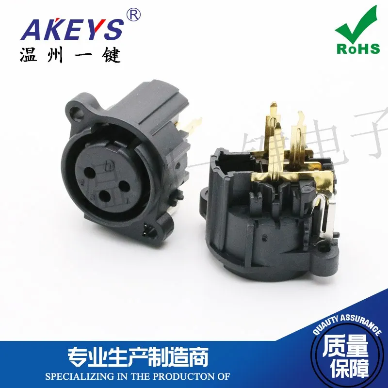 3pcs CT3-04CHF XLR Socket Audio Interface Audio Amplifier Three-Core Three-Leg Direct Plug XLR Socket Cannon USB