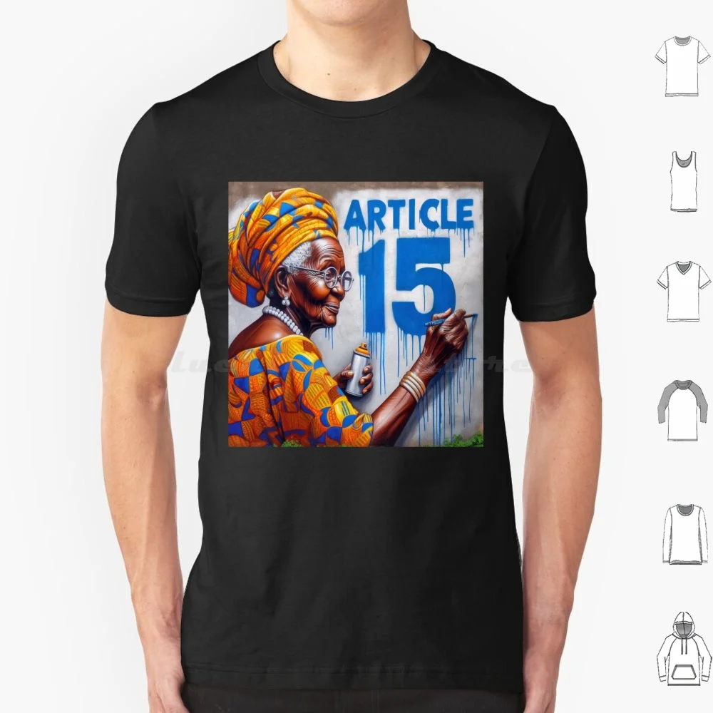 Artículo 15 / Artículo Quinze De La Constitución Rdc: ¡Débrouillez-Vous! Camiseta talla grande 100% algodón Congo Kinshasa Drc