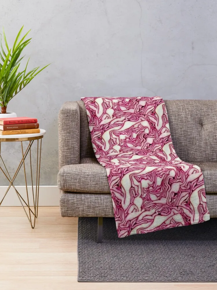 Red Cabbage Design Pattern Throw Blanket