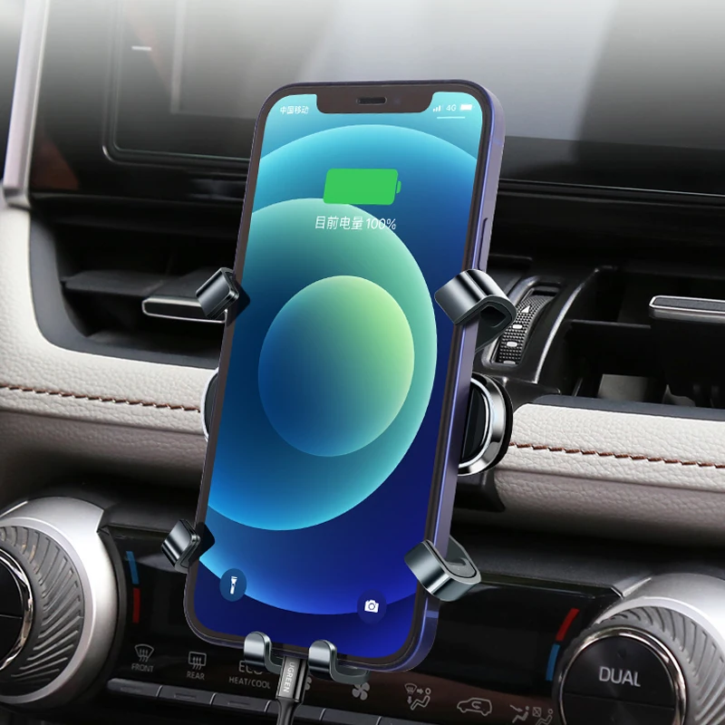 Car Phone Holder For Toyota RAV4 5th XA40 XA50 2017 2019 2021 2022 GPS Stand Rotatable Support Mobile Accessories