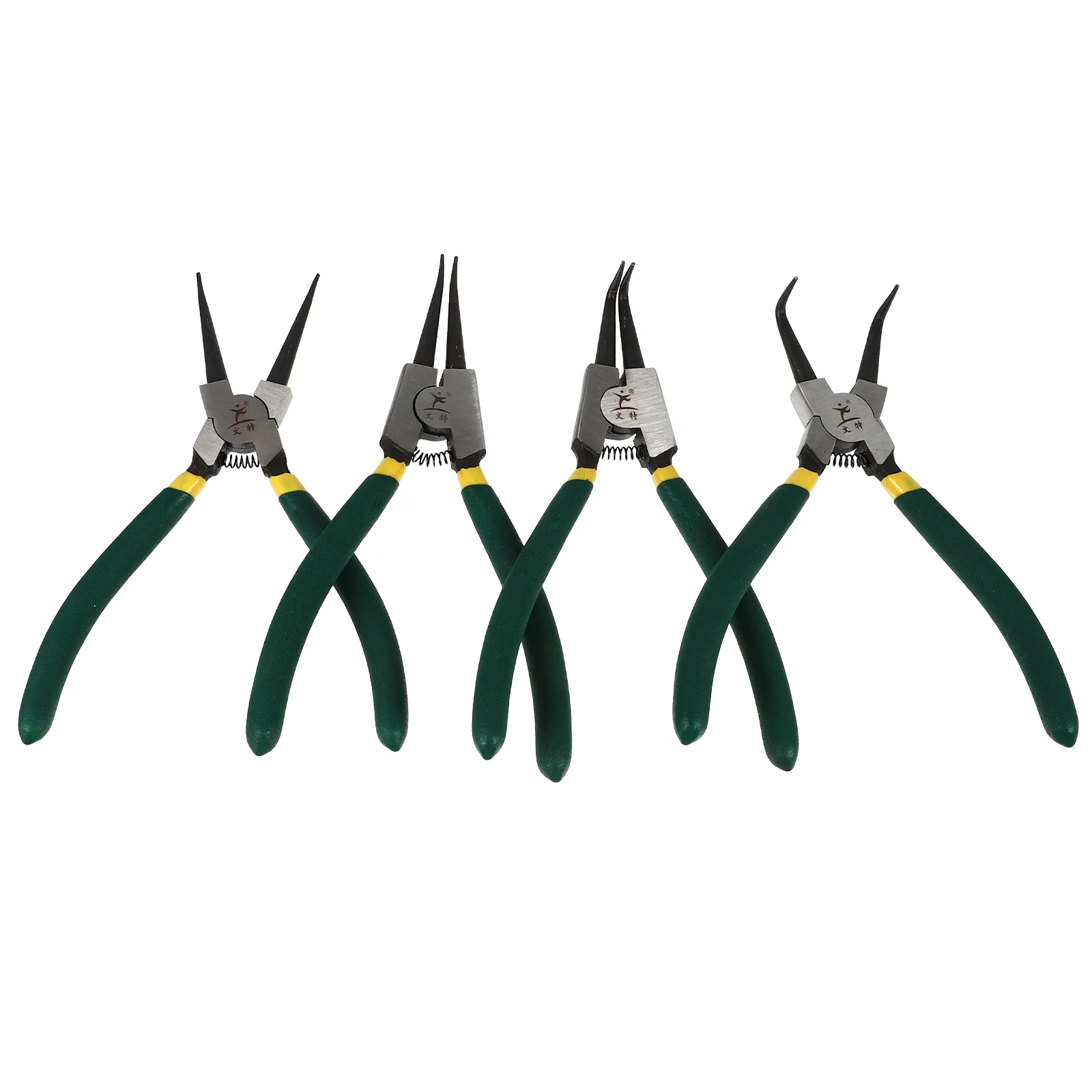 4 Pcs Circlip Pliers Internal External Kit Spring Loaded Heavy Duty Carbon Steel