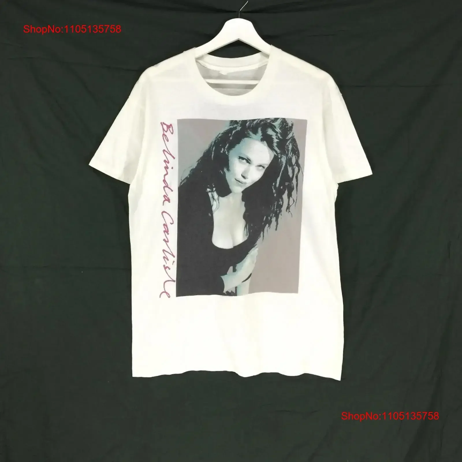 Belinda Carlisle Color blanco todas las tallas Camiseta de algodón para abanico vintage lavado elegante streetwear suave Top para uso diario
