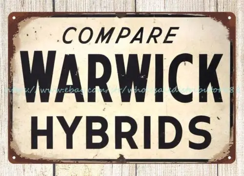 home decor styles Warwick Hybrids seed corn metal tin sign