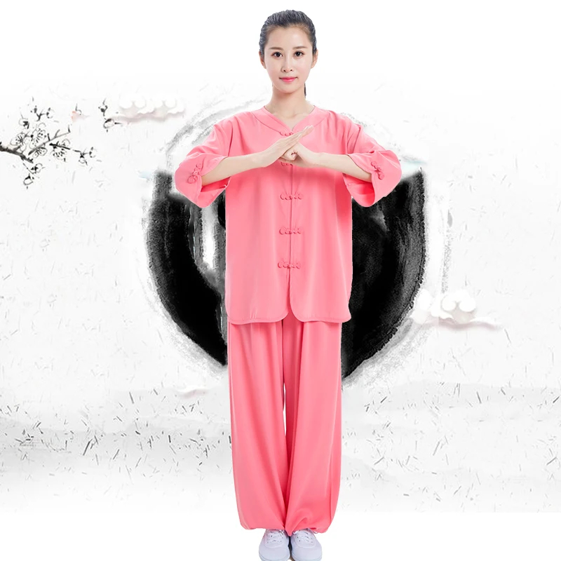 women yoga set tai chi kungfu uniforms quickly dry loose sweatshirt+pant jogger fitness workout casual meditation set sportswear