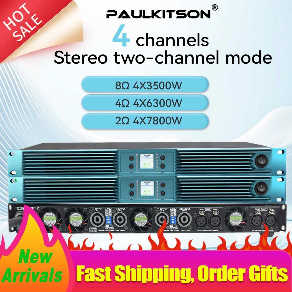 Paulkitson PDseries Digital Power Amplifier  2Ω 4x6800w Silicon Carbide Class D Power Amplifier StableFor Speakers